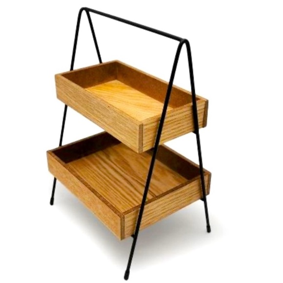 Target Other Wooden Two Tiered Rustic Tray Poshmark